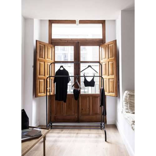 Mēteļu stends Newlux Hangy Duo 30 Crna Metal 115 x 50 x 150 cm Cijena