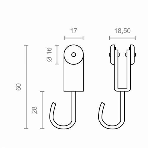 Kolotur za pergolu Micel TLD17 Nehrđajući Čelik 18,5 x 17 x 60 mm Vanjski dio 2 kom. Cijena