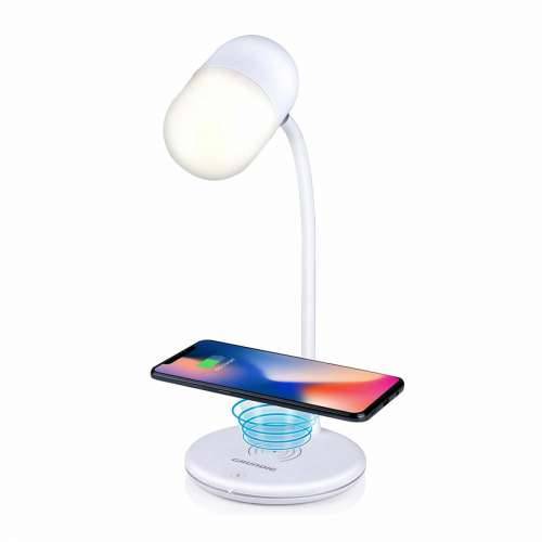 LED Svjetiljka sa Zvučnikom i Bežičnim Punjačem Grundig Bijela 10 W 50 lm Ø 12 x 26 cm Plastika 3 u 1 Cijena