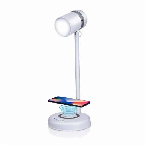 LED Svjetiljka sa Zvučnikom i Bežičnim Punjačem Grundig Bijela 15 W 76 Lm Ø 12 x 34 cm Plastika 3 u 1 Cijena