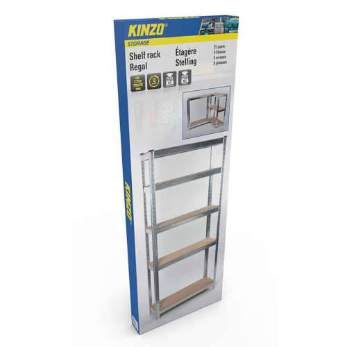 Polica Kinzo Drvo Nehrđajući Čelik 5 Police 750 kg 75 x 30 x 172 cm Cijena