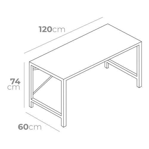 Pisaći stol EDM 75195 Crna Drvo Metal 120 x 60 x 74 cm Cijena