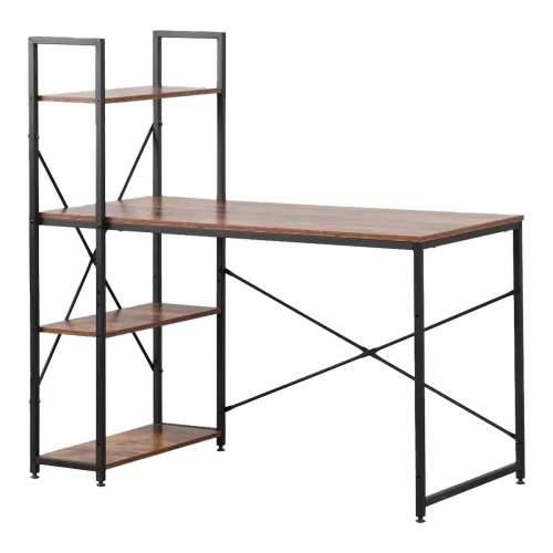 Stol s policom EDM 75196 Crna Drvo Metal 121 x 120 x 64 cm Cijena