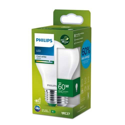 LED žarulja Philips Ultra Efficient Led Classic 4 W 60 W E27 840 lm Bijela (4000 K) Cijena