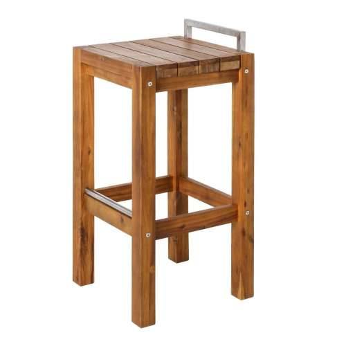 Tabure Norah Drvo Nehrđajući Čelik Drvo akacije 40 x 40 x 80 cm Siva Cijena