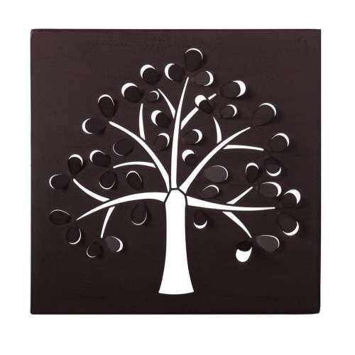 Slika drvo 29,85 x 2,5 x 29,85 cm Metal Smeđa Cijena