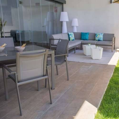 Blagavaonski stol Stella 90 x 90 x 75 cm Siva Aluminij Cijena