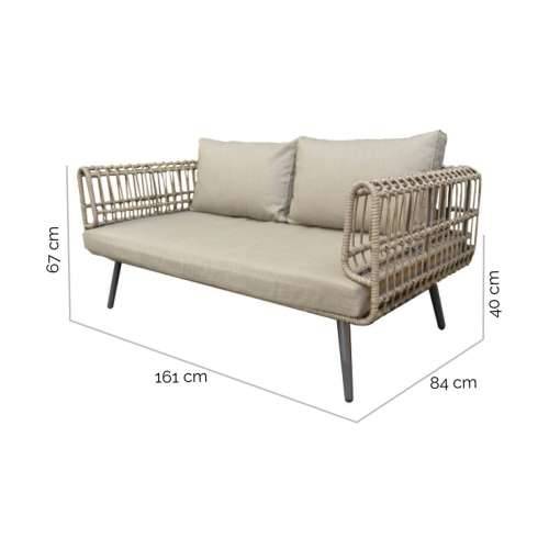 Dvosjed Ariki Čelik Ratan sintetički ratan 161 x 84 x 67 cm Cijena