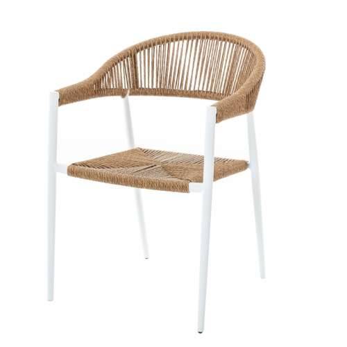 Dārza krēsls Neska Bijela Aluminij sintetički ratan 56 x 59,5 x 81 cm Cijena