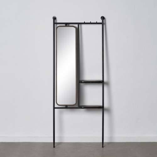 Stalak za kapute 67 x 19 x 166,5 cm Kristal Crna zlatan Metal Cijena