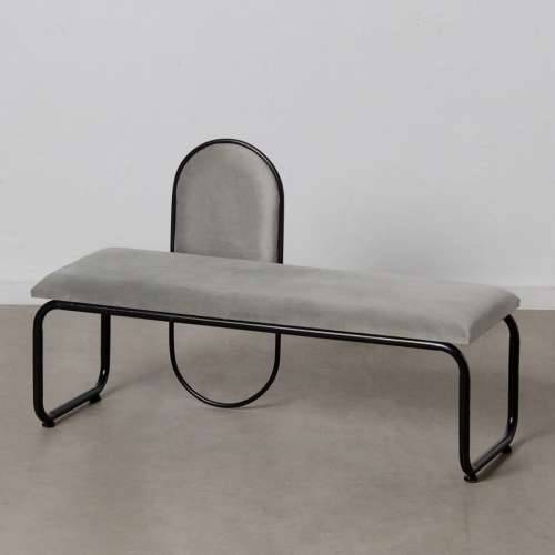 Stolac 110 x 40 x 68 cm Sintetička Tkanina Siva Metal Cijena
