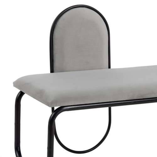 Stolac 110 x 40 x 68 cm Sintetička Tkanina Siva Metal Cijena