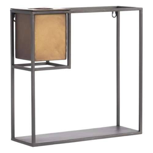 Polica 36 x 12 x 36 cm Crna zlatan Metal Cijena