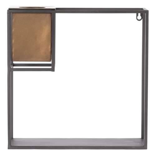 Polica 36 x 12 x 36 cm Crna zlatan Metal Cijena