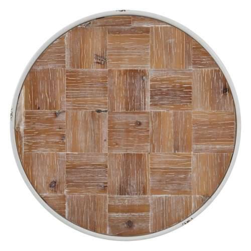 Pomoćni stolić 50 x 50 x 56 cm Prirodno Metal Bijela Cijena
