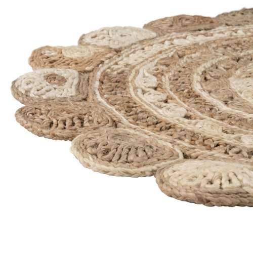 Tepih Prirodno Bijela Juta 120 x 120 cm Cijena