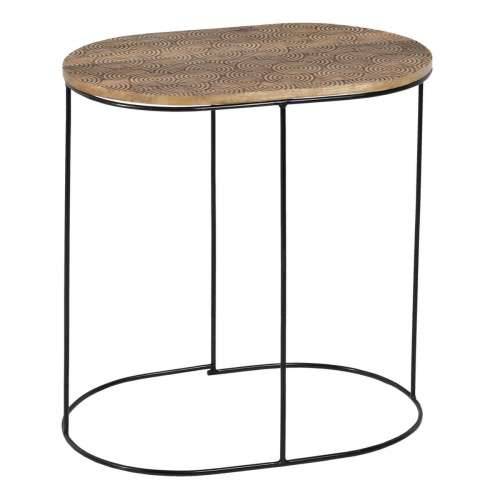 Pomoćni stolić 60 x 39,5 x 60 cm Prirodno Crna Metal Drvo (2 kom.) Cijena