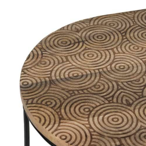 Pomoćni stolić 60 x 39,5 x 60 cm Prirodno Crna Metal Drvo (2 kom.) Cijena
