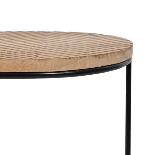 Pomoćni stolić 60 x 39,5 x 60 cm Prirodno Crna Metal Drvo (2 kom.) Cijena