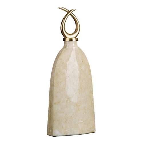 Vrč 24 x 13 x 64 cm Kristal zlatan Metal Bijela Cijena