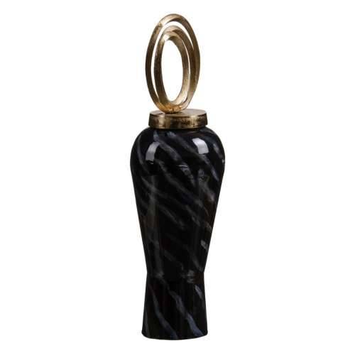 Vrč Kristal Crna zlatan Metal 15 x 15 x 46 cm Cijena