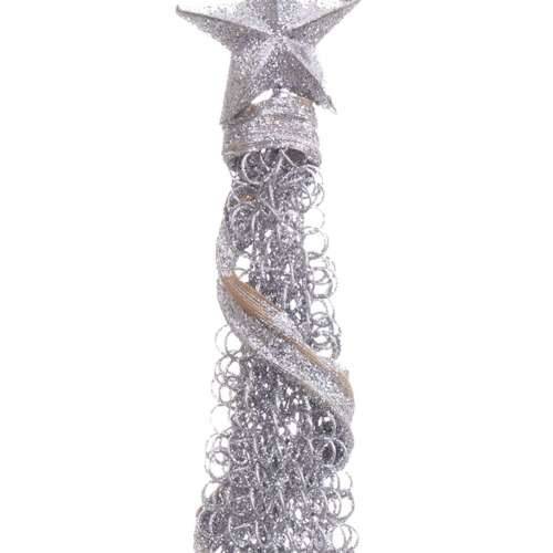 Božićni ukras Srebro Metal Stožasto 10 x 10 x 50 cm Cijena