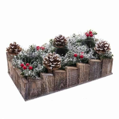 Božićni Svijećnjak Bijela Crvena Zelena Prirodno Drvo Kristal Plastika 30 x 15 cm Cijena
