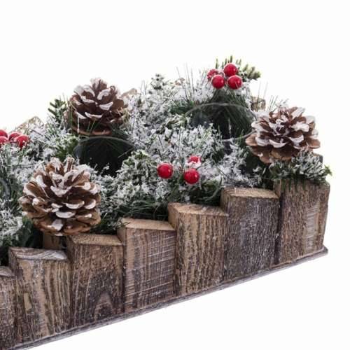 Božićni Svijećnjak Bijela Crvena Zelena Prirodno Drvo Kristal Plastika 30 x 15 cm Cijena