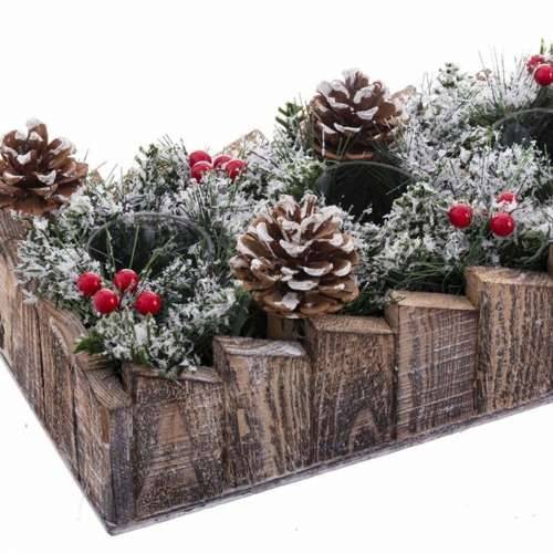 Božićni Svijećnjak Bijela Crvena Zelena Prirodno Drvo Kristal Plastika 30 x 15 cm Cijena