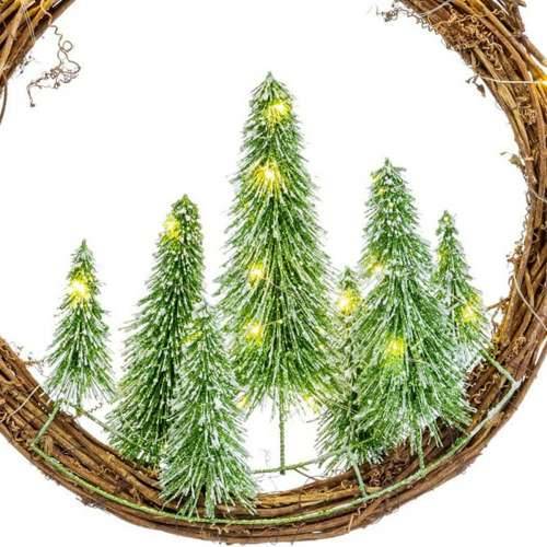 Coroană de Crăciun Smeđa Zelena Plastika 46 x 10 x 46 cm Cijena
