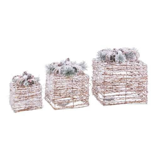 Božićni ukras Prirodno Metal Plastika Vlakna Poklon Kutija 25 x 25 x 36 cm (3 kom.) Cijena