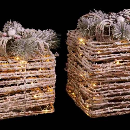 Božićni ukras Prirodno Metal Plastika Vlakna Poklon Kutija 25 x 25 x 36 cm (3 kom.) Cijena