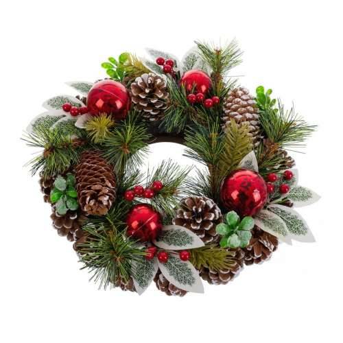 Coroană de Crăciun Crvena Zelena Pisana Plastika Foam Ananas 30 x 30 cm Cijena