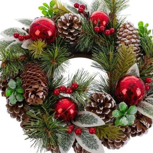 Coroană de Crăciun Crvena Zelena Pisana Plastika Foam Ananas 30 x 30 cm Cijena