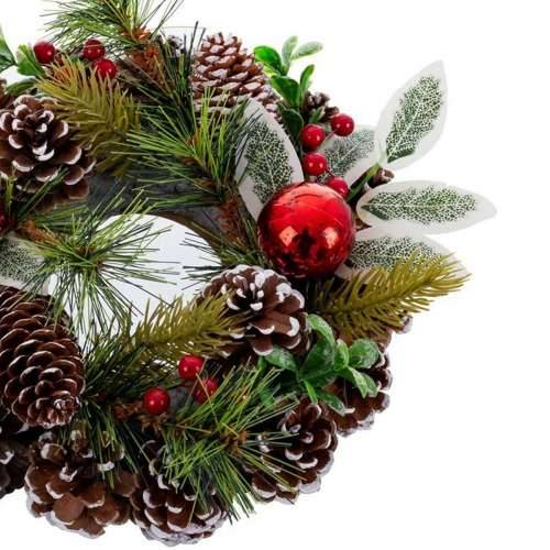 Coroană de Crăciun Crvena Zelena Pisana Plastika Foam Ananas 22 x 22 cm Cijena