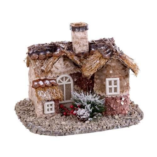 Božićni ukras Pisana Prirodno Polyfoam kuća 18 x 22 x 15 cm Cijena