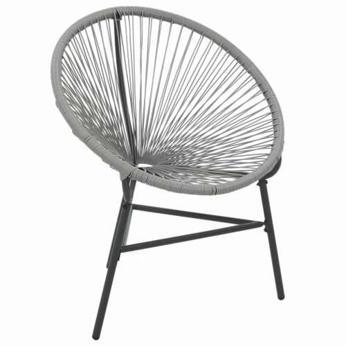 Vrtna okrugla stolica od poliratana siva Cijena