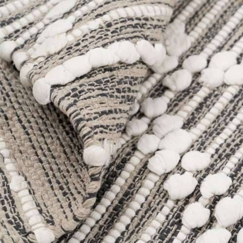 Tepih Bijela Siva 60 % Pamuk 40 % Poliester 160 x 230 cm Cijena