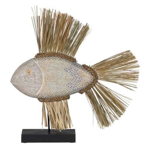 Ukrasna figura Bijela Smeđa Prirodno Riba 57 x 12 x 60 cm Cijena