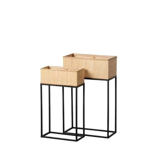 Set žardinjera Crna Prirodno Željezo 50 x 25 x 80 cm (2 kom.) Cijena