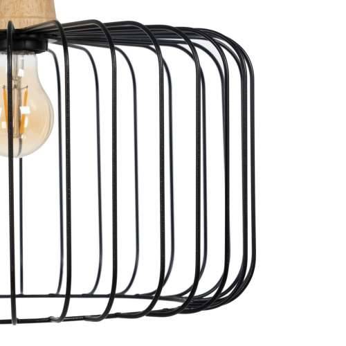 Stropna svjetiljka Crna Prirodno Drvo Željezo 220-240 V 35 x 35 cm Cijena