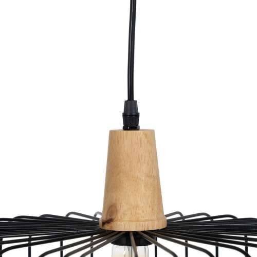 Stropna svjetiljka Crna Prirodno Drvo Željezo 220-240 V 35 x 35 cm Cijena