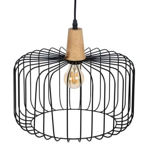 Stropna svjetiljka Crna Prirodno Drvo Željezo 220-240 V 35 x 35 cm Cijena