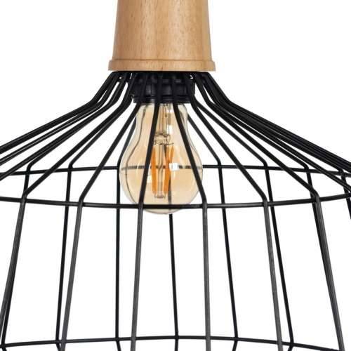 Stropna svjetiljka Crna Prirodno Drvo Željezo 220-240 V 36 x 36 cm Cijena