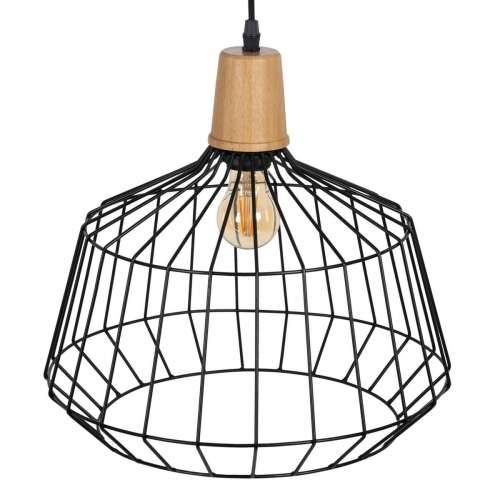 Stropna svjetiljka Crna Prirodno Drvo Željezo 220-240 V 36 x 36 cm Cijena