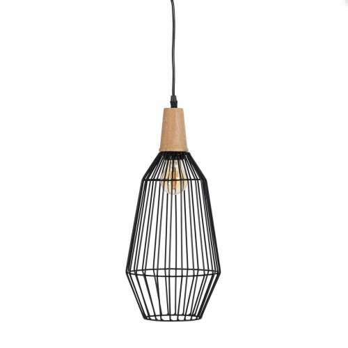 Stropna svjetiljka Crna Prirodno Drvo Željezo 220-240 V 20 x 19,5 cm Cijena