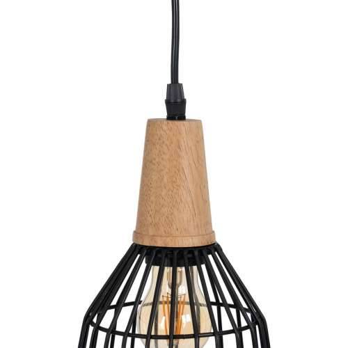 Stropna svjetiljka Crna Prirodno Drvo Željezo 220-240 V 20 x 19,5 cm Cijena