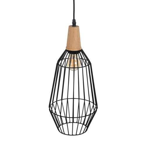 Stropna svjetiljka Crna Prirodno Drvo Željezo 220-240 V 20 x 19,5 cm Cijena