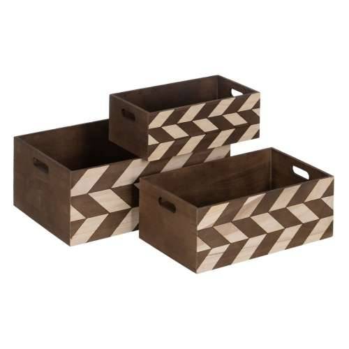 Set ukrasnih kutija Smeđa Prirodno Paulovnija 44 x 31 x 18 cm (3 Dijelovi) Cijena