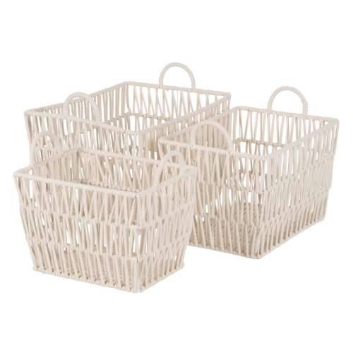 Set Košara Bijela Uže 45 x 35 x 36 cm (3 Dijelovi) Cijena